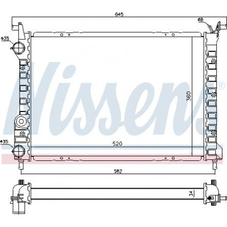 Radiator. motorkoeling Motorradiator past. FIAT PALIO STRADA 1.7D FIAT PALIO Weekend (178_, 173_, 373_, 374_), Touring, 04.1996 - Nissens 61804