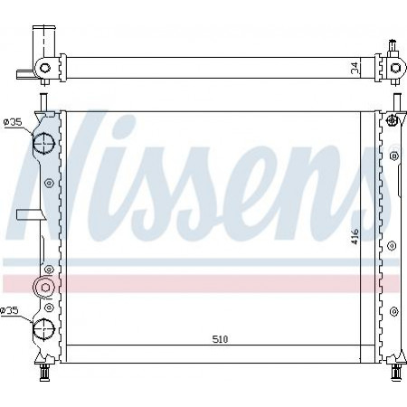 Radiator. motorkoeling Motorradiator past. FIAT BRAVA BRAVO I MAREA 1.8-1.9D-2.0 FIAT MAREA (185_), Sedan, 05.1996 - 12.2007 Nissens 61806