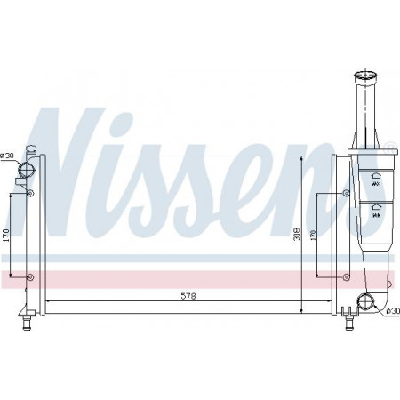 Termosifone. raffreddamento motore Radiatore motore Adattamento manuale. FIAT IDEA LANCIA YPSILON 1.2 LANCIA YPSILON (843_), Hatchback, 10.2003 - 12.2011 Nissens 61889