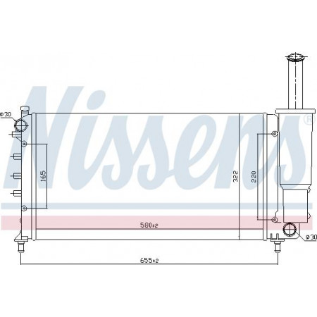 Termosifone. raffreddamento motore Radiatore motore Adattamento manuale. FIAT PUNTO PUNTO-HATCHBACK 1.2-1.2CNG FIAT PUNTO II (188_), Hatchback Van, 02.2000 - 12.2010 Nissens 61886