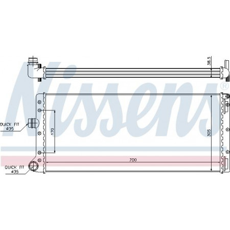 Radiator. engine cooling Engine radiator fits. FIAT PUNTO PUNTO HATCHBACK 1.9D FIAT PUNTO II (188_), Hatchback, 09.1999 - 07.2012 Nissens 61887
