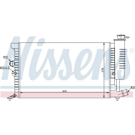 Radiator. engine cooling Engine radiator fits. CITROEN XANTIA PEUGEOT 406 1.6-1.8-2.0 PEUGEOT 406 (8B), Sedan, 08.1995 - 01.2005 Nissens 61399A