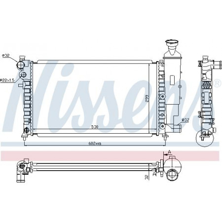 Radiator. engine cooling Engine radiator with the first matching elements fits. CITROEN SAXO PEUGEOT 106 II 1.1-1.4-1.6 CITROEN SAXO (S0, S1), Hatchback, 02.1996 - 04.2004 Nissens 61347
