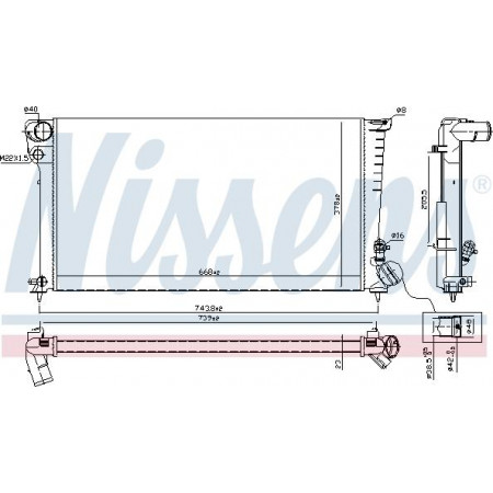 Radiator. engine cooling Engine radiator Manual with the first suitable elements fits. CITROEN BERLINGO BERLINGO-MINIVAN XSAR CITROEN XSARA (N3_), Hatchback Van, 05.1998 - 03.2005 Nissens 61315