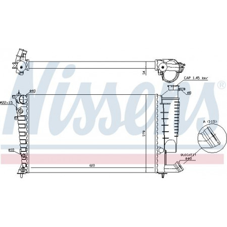Radiador. Refrigeración del motor Radiador automático del motor con los primeros elementos adecuados. CITROEN XSARA PEUGEOT 306 1.6-1.8-2.0 PEUGEOT 306 (7D, N3, N5), Convertible, 01.1994 - 04.2002 Nissens 61317A