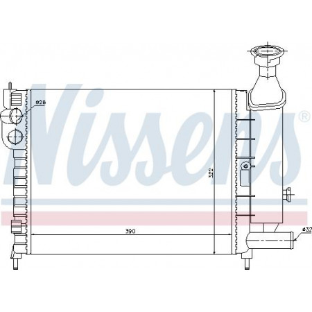 Radiator. engine cooling Engine radiator fits. CITROEN AX 1.0-1.1-1.4 CITROEN AX (ZA-_), Hatchback, 07.1986 - 12.1998 Nissens 61372