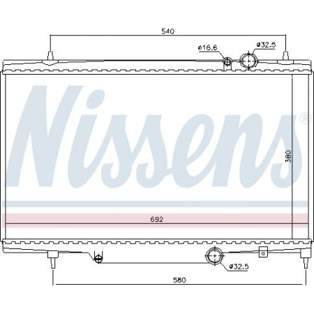 Radiator. motorkoeling Motorradiator past. CITROEN C5 I C5-KOMBI C8 PEUGEOT 607 807 2.0-2.2D-3.0 CITROEN C5 I (DC_), Hatchback, 03.2001 - 03.2005 Nissens 61297