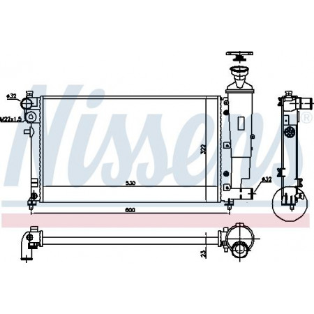 Termosifone. raffreddamento motore Coperchio semirotazione radiatore motore con i primi elementi abbinati. CITROEN SAXO PEU PEUGEOT 106 II (1A_, 1C_), Hatchback, 04.1996 - 05.2005 Nissens 61276