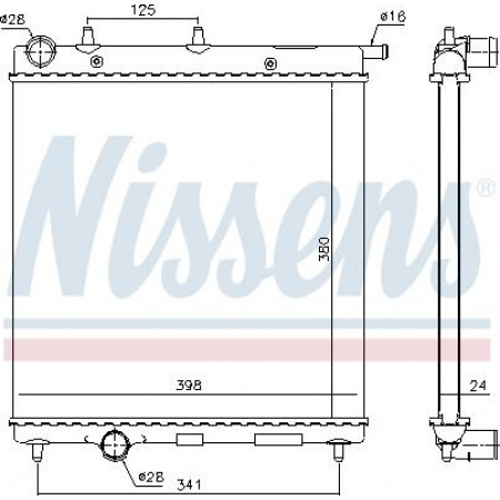 Radiator. engine cooling Engine radiator fits. DS DS 3 CITROEN C2 C2 ENTERPRISE C3 AIRCROSS II C3 I C3 II C3 III C3 PLURIE PEUGEOT 207 (WA_, WC_), Hatchback Van, 04.2006 - Nissens 61278