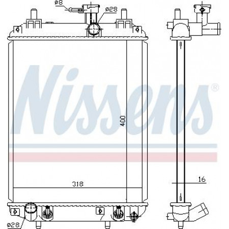 Termosifone. raffreddamento del motore Si adatta al radiatore motore automatico. DAIHATSU SIRION SUBARU JUSTY IV 1.0-1.3-1.5 DAIHATSU SIRION (M3_), Hatchback, 01.2005 - Nissens 617548