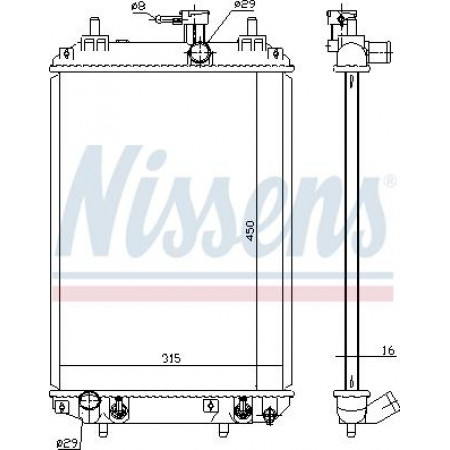 Termosifone. raffreddamento del motore Il radiatore del motore si adatta. DAIHATSU MATERIA 1.3-1.5-1.5GPL DAIHATSU MATERIA (M4_), Furgone, 10.2006 - Nissens 617547