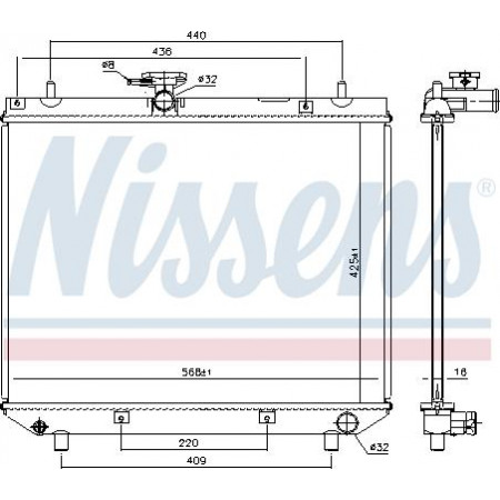 Termosifone. raffreddamento del motore Il radiatore del motore si adatta. DAIHATSU TERIOS 1.3 -10.05 DAIHATSU TERIOS (J1_), Crossover, 03.1997 - 10.2006 Nissens 617555