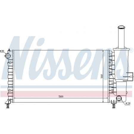 Termosifone. raffreddamento motore Radiatore motore Adattamento manuale. FIAT PUNTO PUNTO-HATCHBACK PEUGEOT 206 1.1-1.2-1.4 FIAT PUNTO II (188_), Hatchback Van, 02.2000 - 12.2010 Nissens 61764