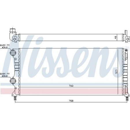 Termosifone. raffreddamento motore Radiatore motore Adattamento manuale. MERCEDES E W210 FIAT DOBLO DOBLO-MINIVAN 1.3D-1.9D-2.7D FIAT DOBLO (223_), Box/MPV, 11.2000 - Nissens 61765