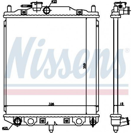 Radiador. resfriamento do motor O radiador do motor se encaixa. DAIHATSU CUORE IV MOVE 0.8-1.0 DAIHATSU MOVE (L9_), Van, 04.1997 - 09.2002 Nissens 61762