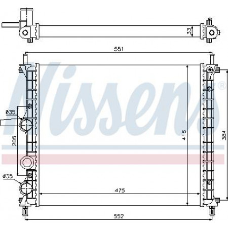 Termosifone. raffreddamento del motore Il radiatore del motore si adatta. FIAT BRAVA BRAVO I 1.2 FIAT BRAVO I (182_), Hatchback, 10.1995 - 10.2001 Nissens 617848