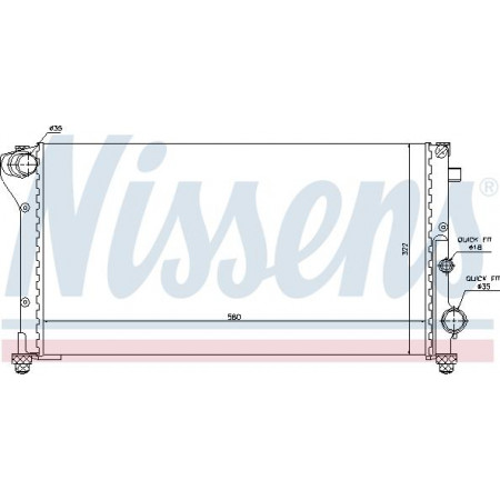 Termosifone. raffreddamento motore Radiatore motore Adattamento manuale. FIAT PANDA PANDA-HATCHBACK 1.3D FIAT PANDA II (169_), Hatchback Van, 03.2004 - Nissens 617847