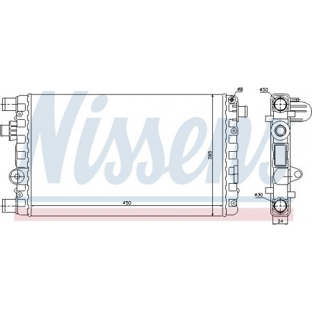 Radiador. resfriamento do motor Radiador do motor Ajustes manuais. FIAT SEICENTO - 600 1.1 FIAT SEICENTO / 600 (187_), Hatchback, 11.1997 - 01.2010 Nissens 61785