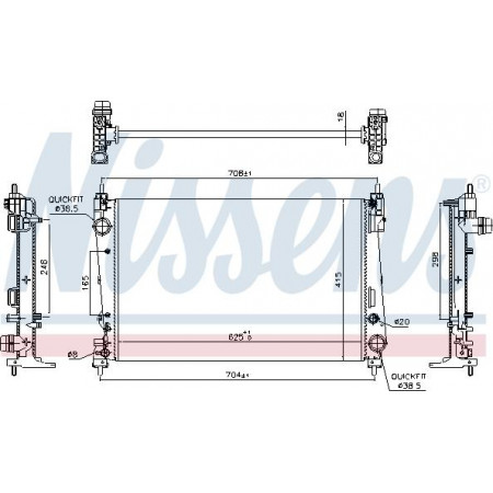 Radiator. engine cooling Engine radiator Manual fits. ALFA ROMEO MITO FIAT BRAVO II GRANDE PUNTO PUNTO PUNTO EVO PUNTO EVO FIAT PUNTO III (199_), Hatchback Van, 04.2008 - Nissens 617864
