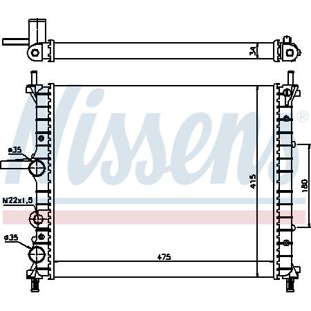 Termosifone. raffreddamento motore Radiatore motore Adattamento manuale. FIAT BRAVA BRAVO I MAREA MULTIPLA 1.2-1.6CNG FIAT MULTIPLA (186_), Cabina, 04.1999 - 06.2010 Nissens 61786