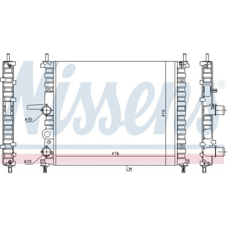Radiator. motorkoeling Motorradiator past. FIAT MULTIPLA 1.6-1.6ALK-1.6CNG -06.10 FIAT MULTIPLA (186_), Bestelwagen, 04.1999 - 06.2010 Nissens 617878