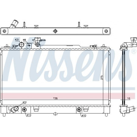 Termosifone. raffreddamento del motore Si adatta al radiatore motore automatico. MAZDA 6 1.8-2.0 -08.07 MAZDA 6 (GY), Touring, 01.2002 - 02.2008 Nissens 68550