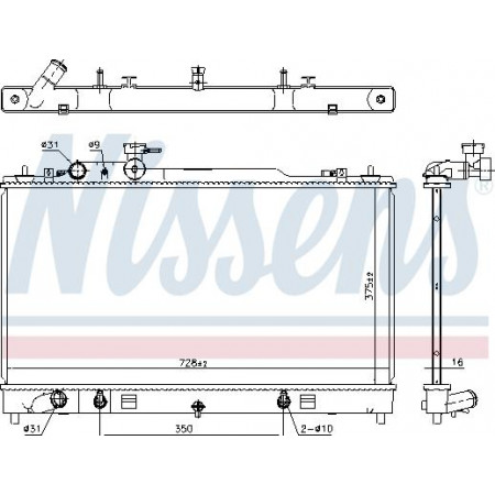 Radiador. Refrigeración del motor Se adapta al radiador del motor automático. MAZDA 6 2,0 MAZDA 6 (GH), gira, 12,2007 - 07,2013 Nissens 68553