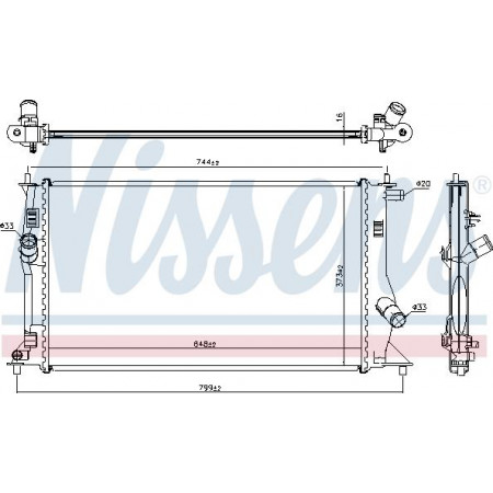Radiator. motorkoeling Motorradiator past. MAZDA 5 1.8-2.0-2.0D MAZDA 5 (CR19), Bestelwagen, 02.2005 - 12.2010 Nissens 68503