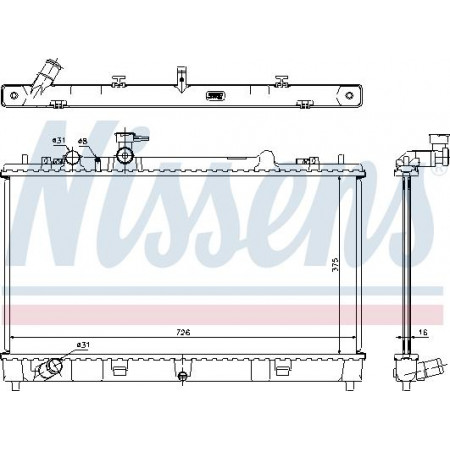 Radiator. motorkoeling Motorradiator past. MAZDA 6 1.8-2.0 MAZDA 6 (GH), Touring, 12.2007 - 07.2013 Nissens 68507