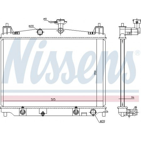 Radiateur. refroidissement du moteur Le radiateur moteur automatique s'adapte. MAZDA 2 1.3LPG-1.5 -06.15 MAZDA 2 (DE_, DH_), hayon, 07.2007 - 06.2015 Nissens 68538