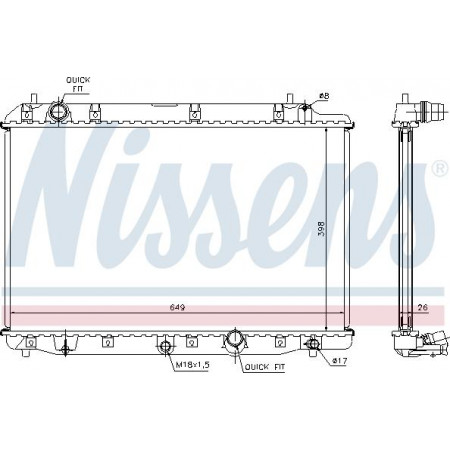 Radiator. engine cooling Engine radiator with the first matching elements fits. HONDA CR-V II FR-V 2.2D HONDA CR-V II (RD_), Crossover, 09.2001 - 07.2007 Nissens 68602A