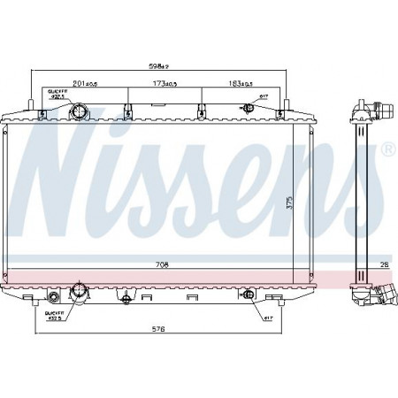 Termosifone. raffreddamento motore Radiatore motore Adattamento manuale. HONDA CIVIC IX 2.2D HONDA CIVIC IX (FK), Hatchback, 02.2012 - Nissens 681408