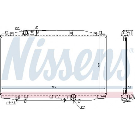 Radiator. engine cooling Engine radiator with the first matching elements fits. HONDA ACCORD VII 2.2D HONDA ACCORD VII Tourer (CM, CN), Touring, 04.2003 - 05.2008 Nissens 68131