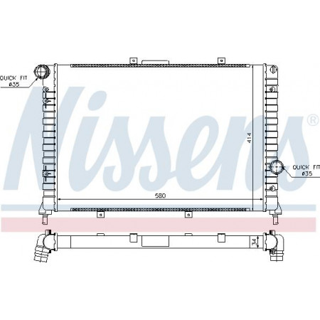 Radiator. motorkoeling Motorradiator past. LANCIA LYBRA 1.9D-2.4D LANCIA LYBRA (839_), Sedan, 07.1999 - 10.2005 Nissens 68804