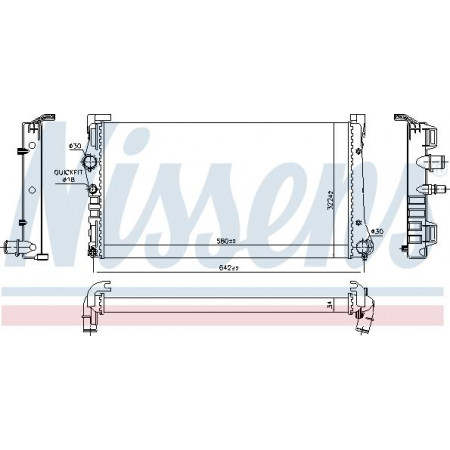 Radiator. motorkoeling Motorradiator past. FIAT IDEA PUNTO PUNTO-HATCHBACK LANCIA MUSA YPSILON 1.3D FIAT PUNTO II (188_), Hatchback, 09.1999 - 07.2012 Nissens 68806