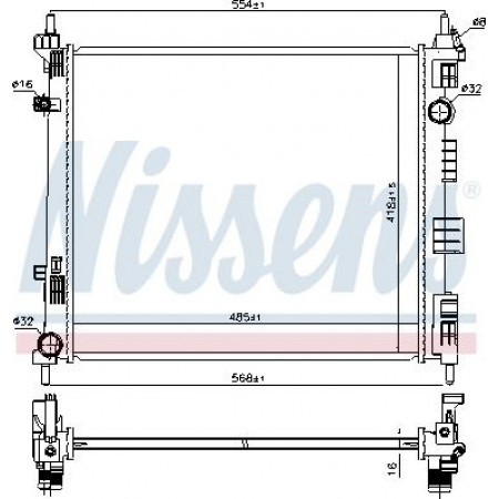 Radiator. motorkoeling Motorradiator past. NISSAN NV200 NV200 - EVALIA 1.5D NISSAN NV200 / EVALIA, Bus, 07.2010 - Nissens 68752
