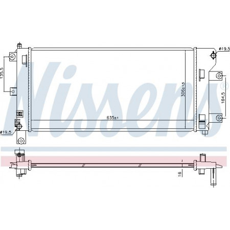 Radiator. motorkoeling Motorradiator past. NISSAN LEAF NV200 NV200 - EVALIA Elektrisch NISSAN LEAF (ZE0), Hatchback, 11.2010 - Nissens 68765
