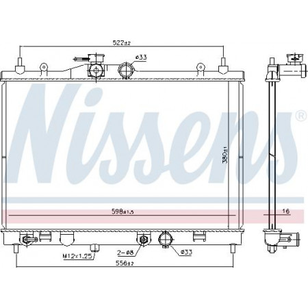 Termosifone. raffreddamento del motore Si adatta al radiatore motore automatico. NISSAN TIIDA 1.6-1.8 Nissens 68763
