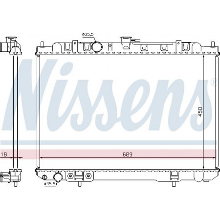 Termosifone. raffreddamento del motore Il radiatore del motore si adatta. NISSAN X-TRAIL I 2.0-2.5 NISSAN X-TRAIL (T30), Crossover, 01.2001 - 12.2013 Nissens 68704