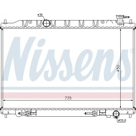Radiator. motorkoeling Motorradiator past. NISSAN MURANO I 3.5 NISSAN MURANO I (Z50), Crossover, 04.2002 - 12.2009 Nissens 68712