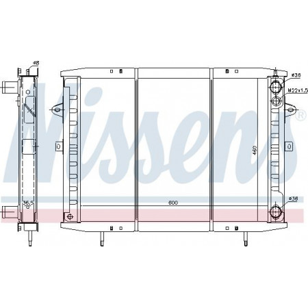 Radiator. engine cooling Engine radiator with frame fits. RVI B 8140.21.235IDS-8140.27.2530IDS-8140.61.235 01.83-01.92 RENAULT TRUCKS B, Van, 01.1983 - 01.1992 Nissens 63952