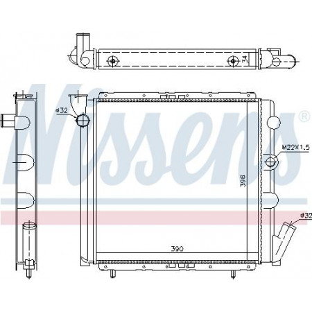 Radiator. motorkoeling Motorradiator past. RENAULT 11 9 RAPID-MINIVAN SUPER 5 1.6D-1.7 RENAULT RAPID (F40_, G40_), Bestelwagen/MPV, 07.1985 - 11.2001 Nissens 63934A