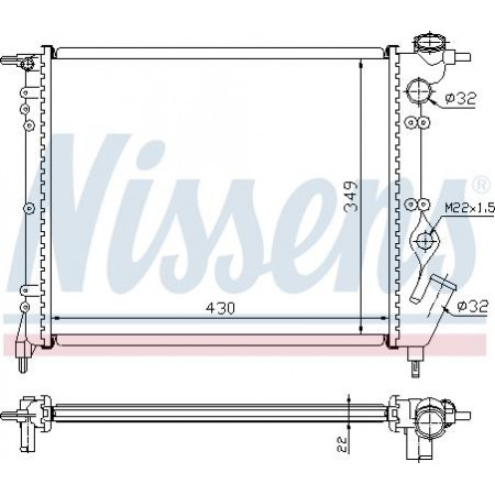 Radiator. engine cooling Engine radiator Manual fits. RENAULT 19 I 19 II 19 II CHAMADE 1.4 RENAULT 19 I Chamade (L53_), Sedan, 01.1988 - 12.1992 Nissens 63931