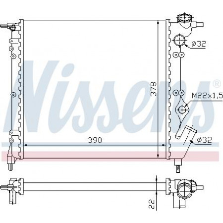 Radiator. engine cooling Engine radiator fits. RENAULT 19 I CLIO I CLIO I-HATCHBACK 1.1-1.2-1.4 RENAULT CLIO I (S57_), Hatchback Van, 01.1991 - 09.1998 Nissens 63929