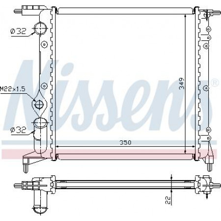 Radiator. engine cooling Engine radiator Manual fits. RENAULT CLIO I 1.2 RENAULT CLIO I (B/C57_, 5/357_), Hatchback, 05.1990 - 09.1998 Nissens 639261