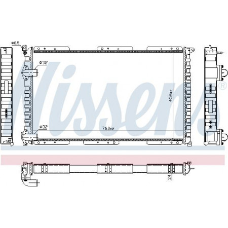 Radiateur. refroidissement du moteur Le radiateur du moteur s'adapte. OPEL MOVANO A RENAULT MASTER II 2.5D-2.8D OPEL MOVANO (X70), Châssis support, 07.1998 - Nissens 63922