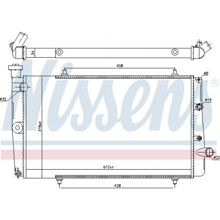 Radiador. resfriamento do motor O radiador do motor se encaixa. PEUGEOT 309 I 309 II 1.1-1.9D PEUGEOT 309 I (10C, 10A), Hatchback, 10.1985 - 12.1989 Nissens 634811