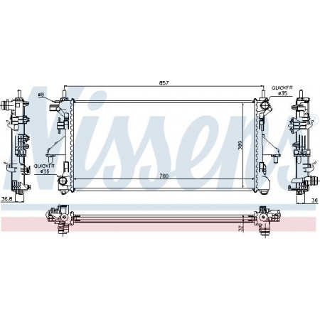 Termosifone. raffreddamento del motore Il radiatore del motore si adatta. CITROEN JUMPER II FIAT DUCATO PEUGEOT BOXER 2.2D-2.3D FIAT DUCATO (250_, 290_), Telaio di supporto, 07.2006 - Nissens 63556