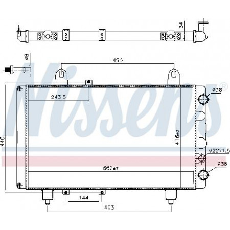 Termosifone. raffreddamento del motore Il radiatore del motore si adatta. CITROEN C25 FIAT DUCATO TALENTO PEUGEOT J5 1.8-2.0 FIAT DUCATO (280_), Telaio di supporto, 07.1982 - 08.1990 Nissens 63561