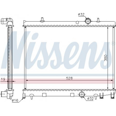 Radiator. motorkoeling Motorradiator past. PEUGEOT 206 1.6D PEUGEOT 206 CC (2D), Cabriolet, 09.2000 - 12.2008 Nissens 63504